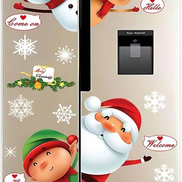 119 Pcs Christmas Window Clings, Xmas Window Decorations, Christmas Refrigerator - Picture 1 of 7